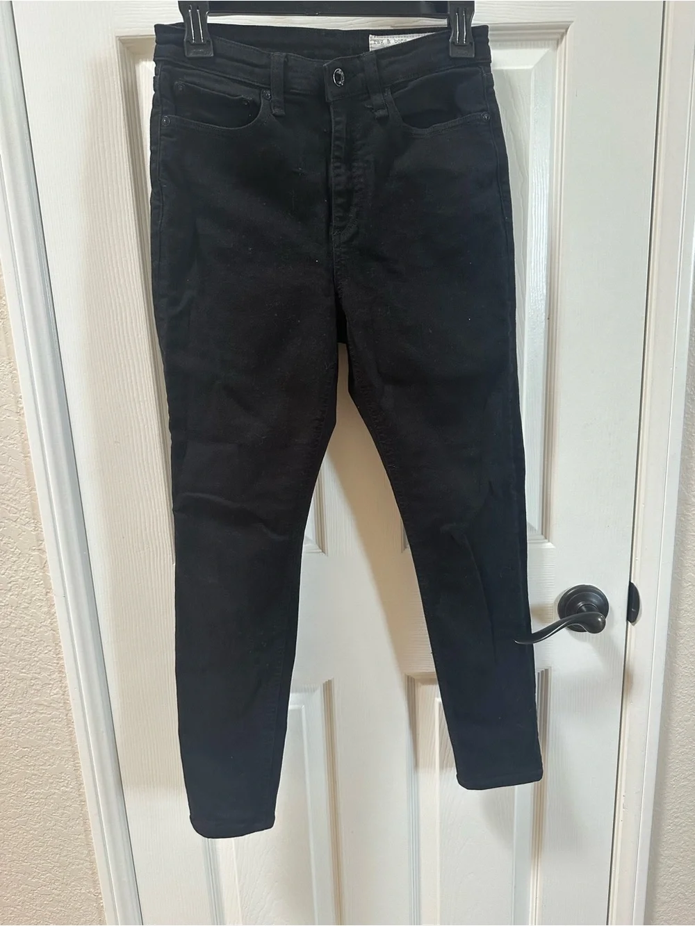 rag & bone Nina high rise ankle skinny Jeans in Black